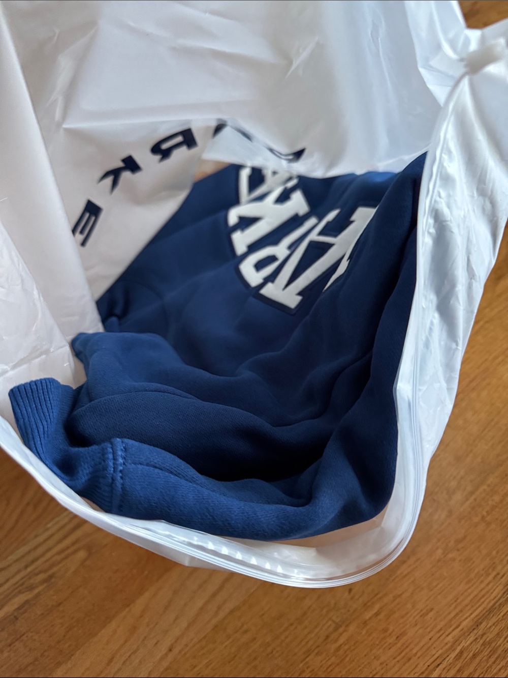 New! Parke Navy Varsity Mockneck- PARKE L/XL - Picture 4 of 4